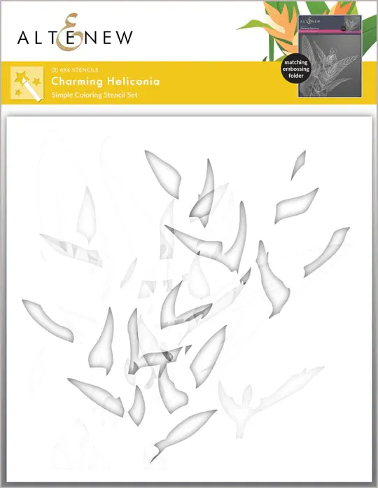 Charming Heliconia Simple Coloring Stencil Set (5 in 1)