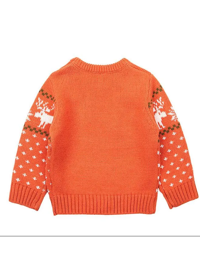 Christmas Elk Snowflake Jumper Knitting Sweater Baby Boy Crochet Sweatshirt