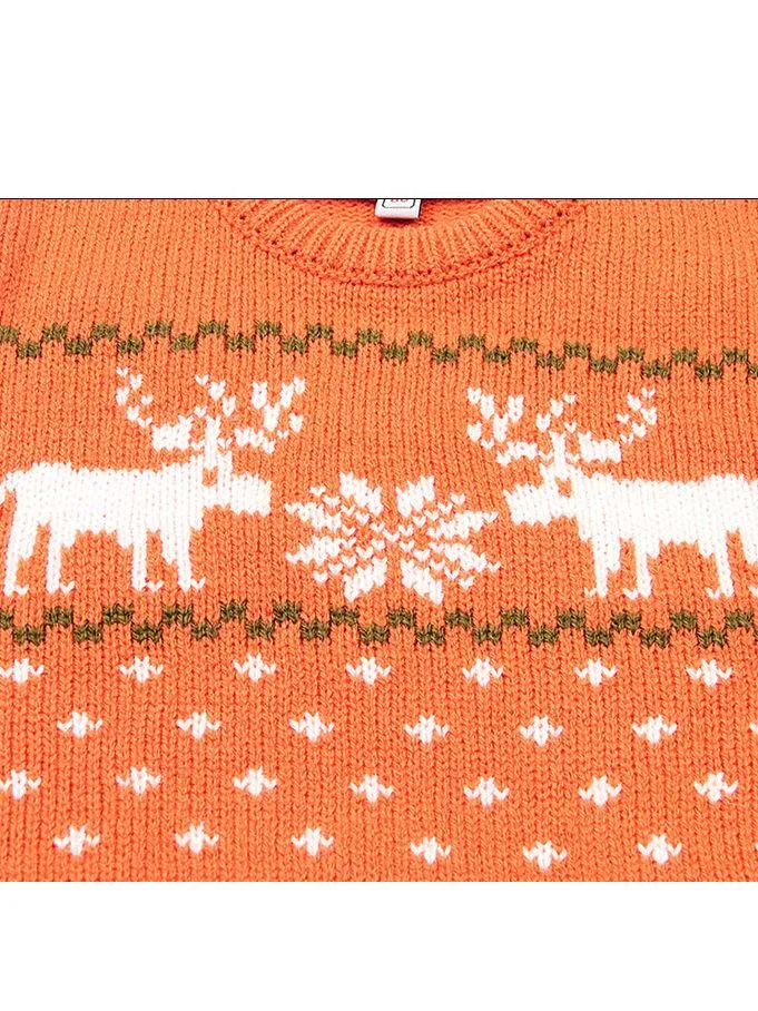 Christmas Elk Snowflake Jumper Knitting Sweater Baby Boy Crochet Sweatshirt