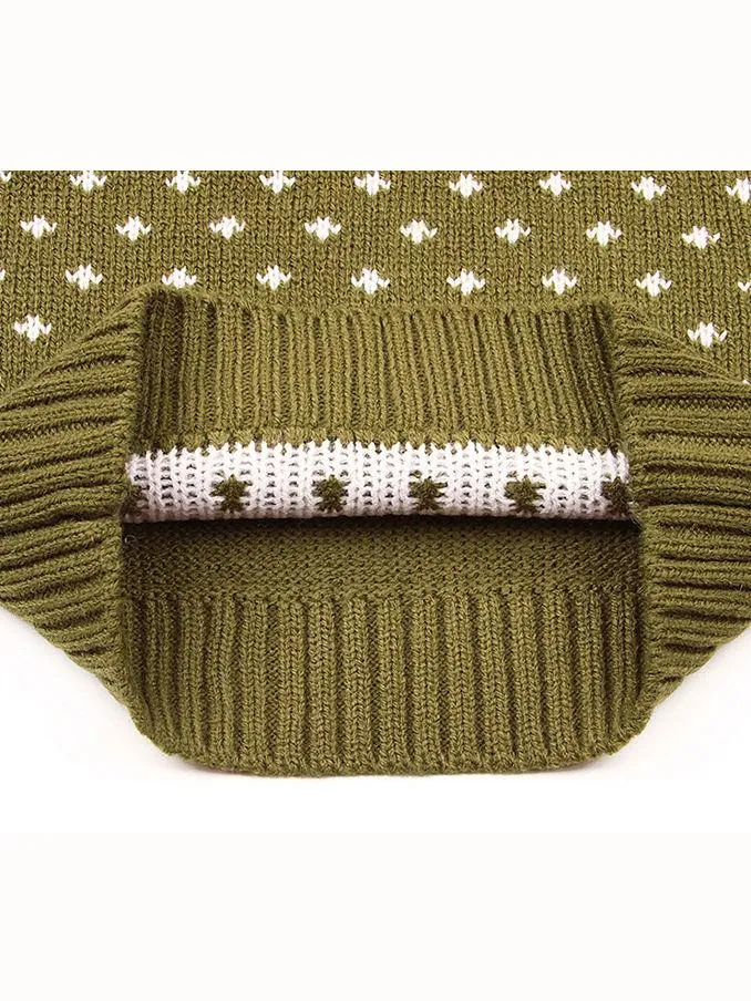 Christmas Elk Snowflake Jumper Knitting Sweater Baby Boy Crochet Sweatshirt