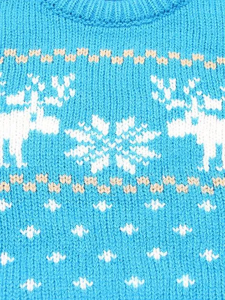 Christmas Elk Snowflake Jumper Knitting Sweater Baby Boy Crochet Sweatshirt