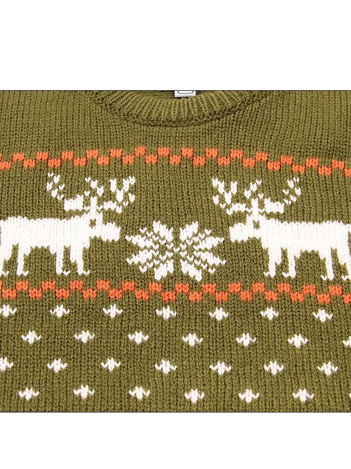 Christmas Elk Snowflake Jumper Knitting Sweater Baby Boy Crochet Sweatshirt
