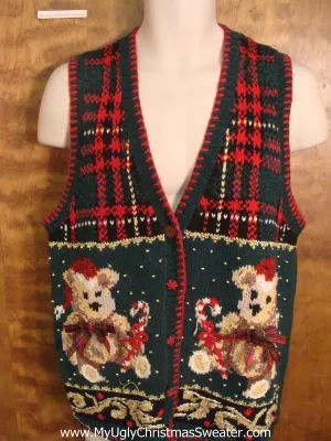 Christmas Teddy Bears Horrible Christmas Sweater Vest