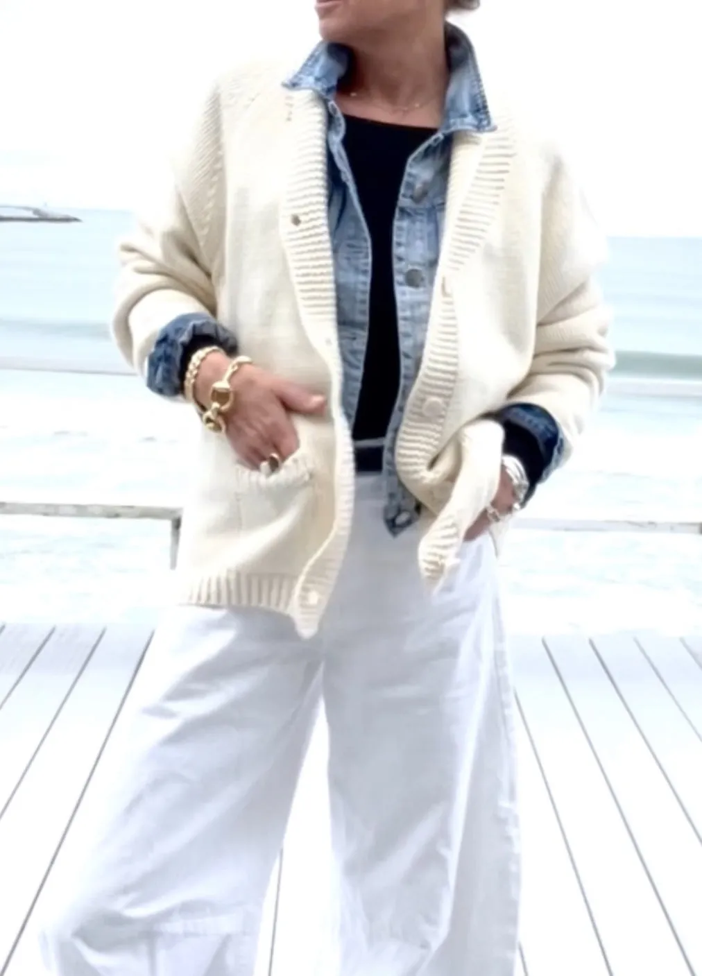 Chunky Ivory/White Lobster 🦞 Cardigan