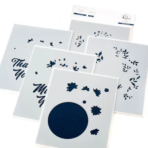 Circle Florals stencil