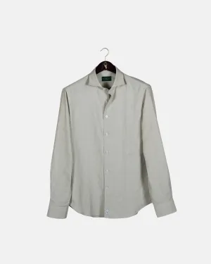 Classic Greige Linen-Blend Shirt