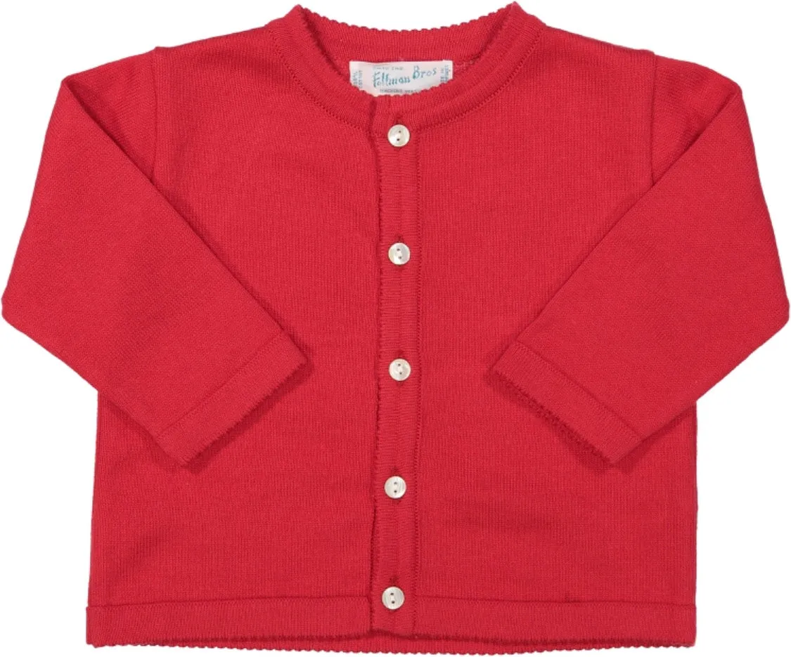 Classic Knit Cardigan - Red