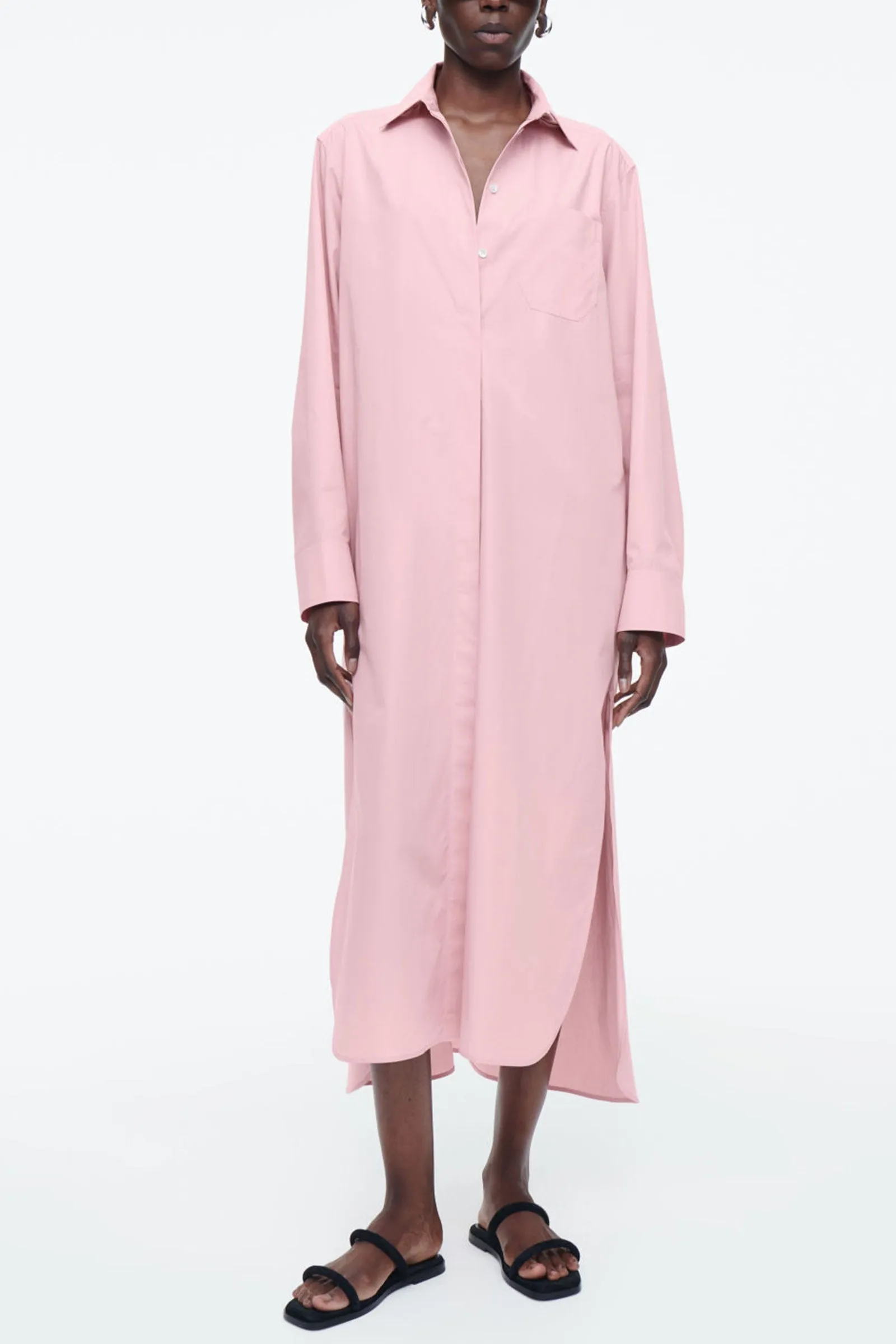 Collared Midi Shirt Dress