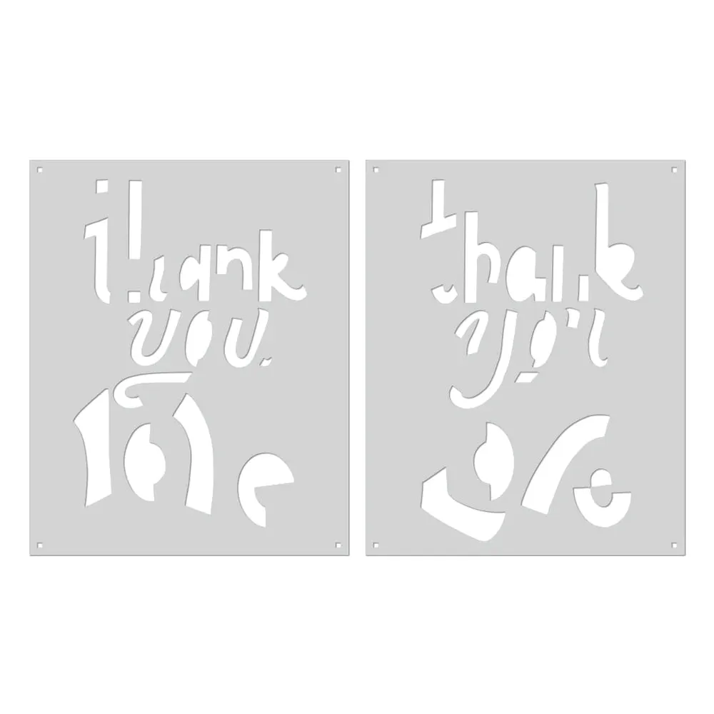 Color Layering Thank You Love Stencils