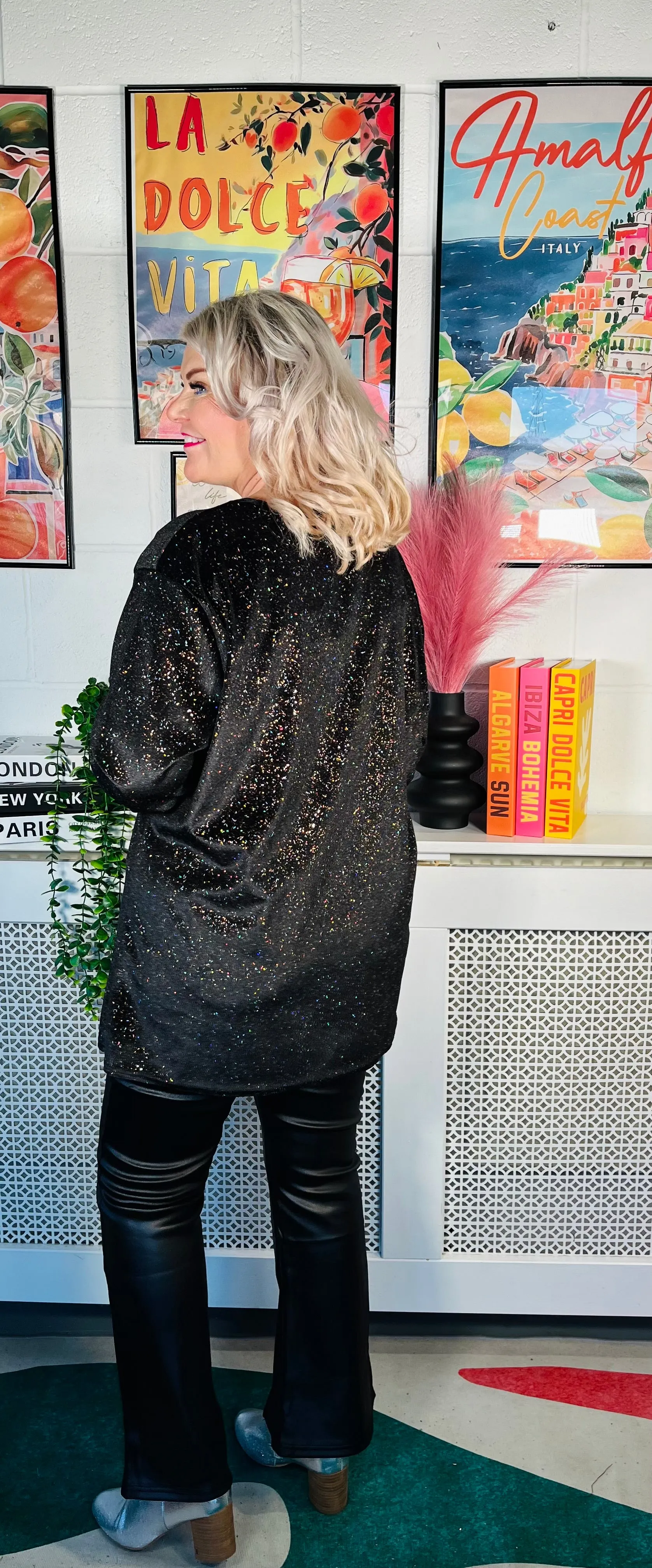 Confetti Party Top - Black