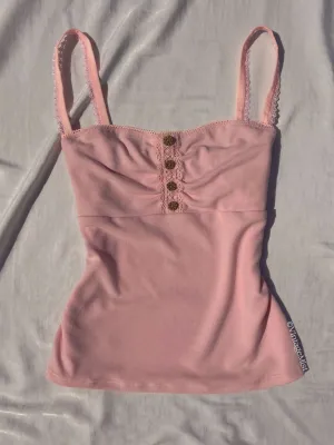 Coquette Lace-trimmed Button Camisole