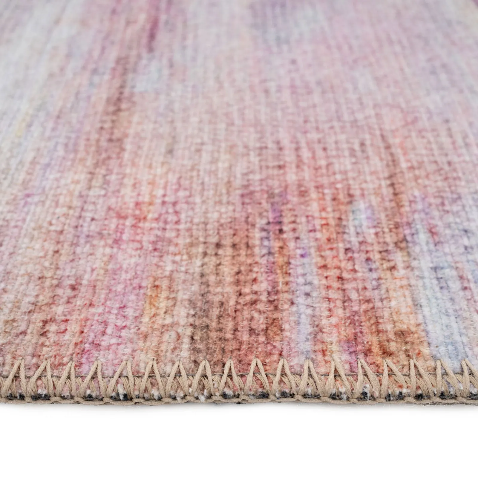 Coral Canvas Washable Designer Rug - Festival
