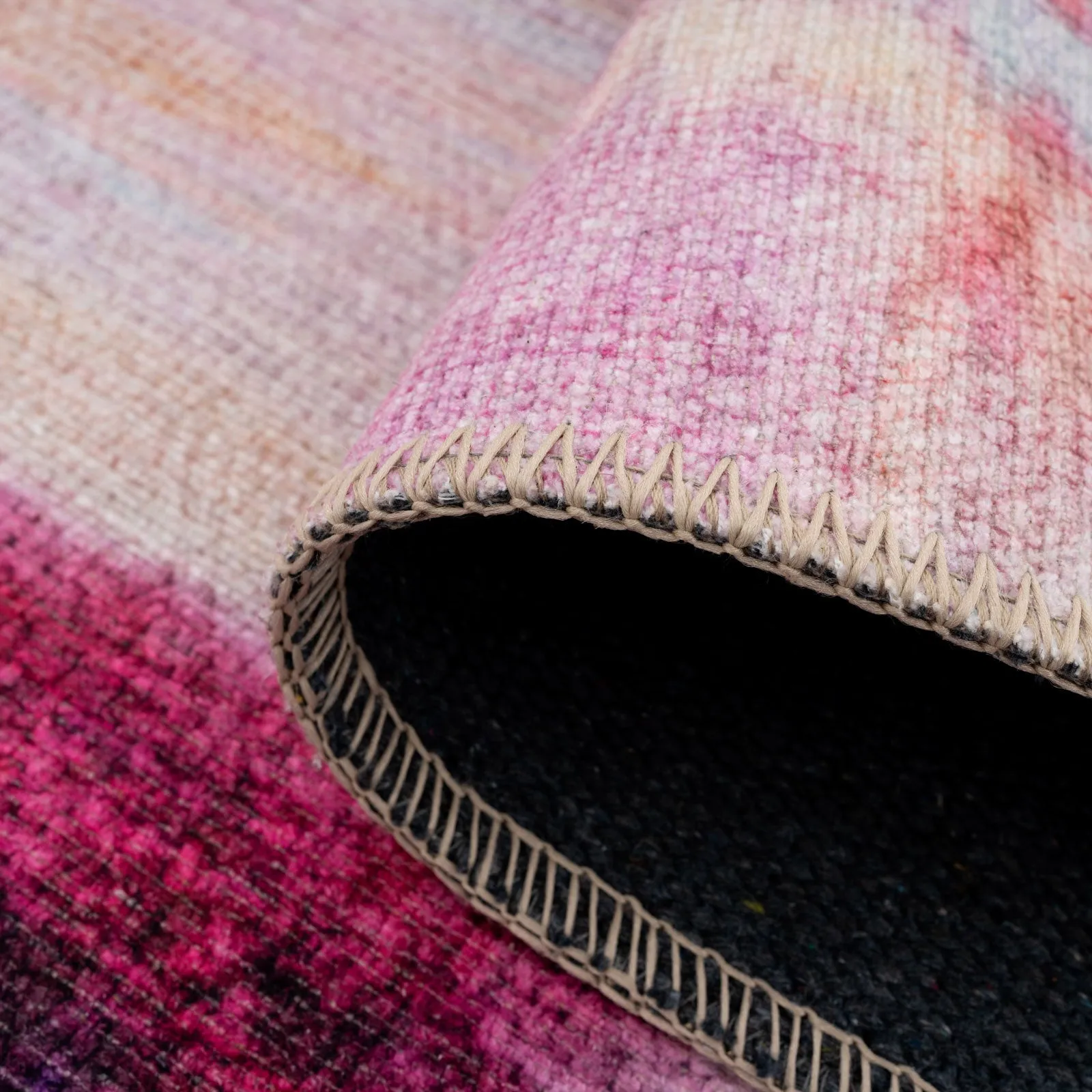 Coral Canvas Washable Designer Rug - Festival