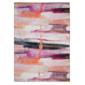 Coral Canvas Washable Designer Rug - Festival
