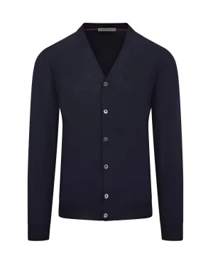 Corneliani Extra Fine Merino Cardigan (Navy)