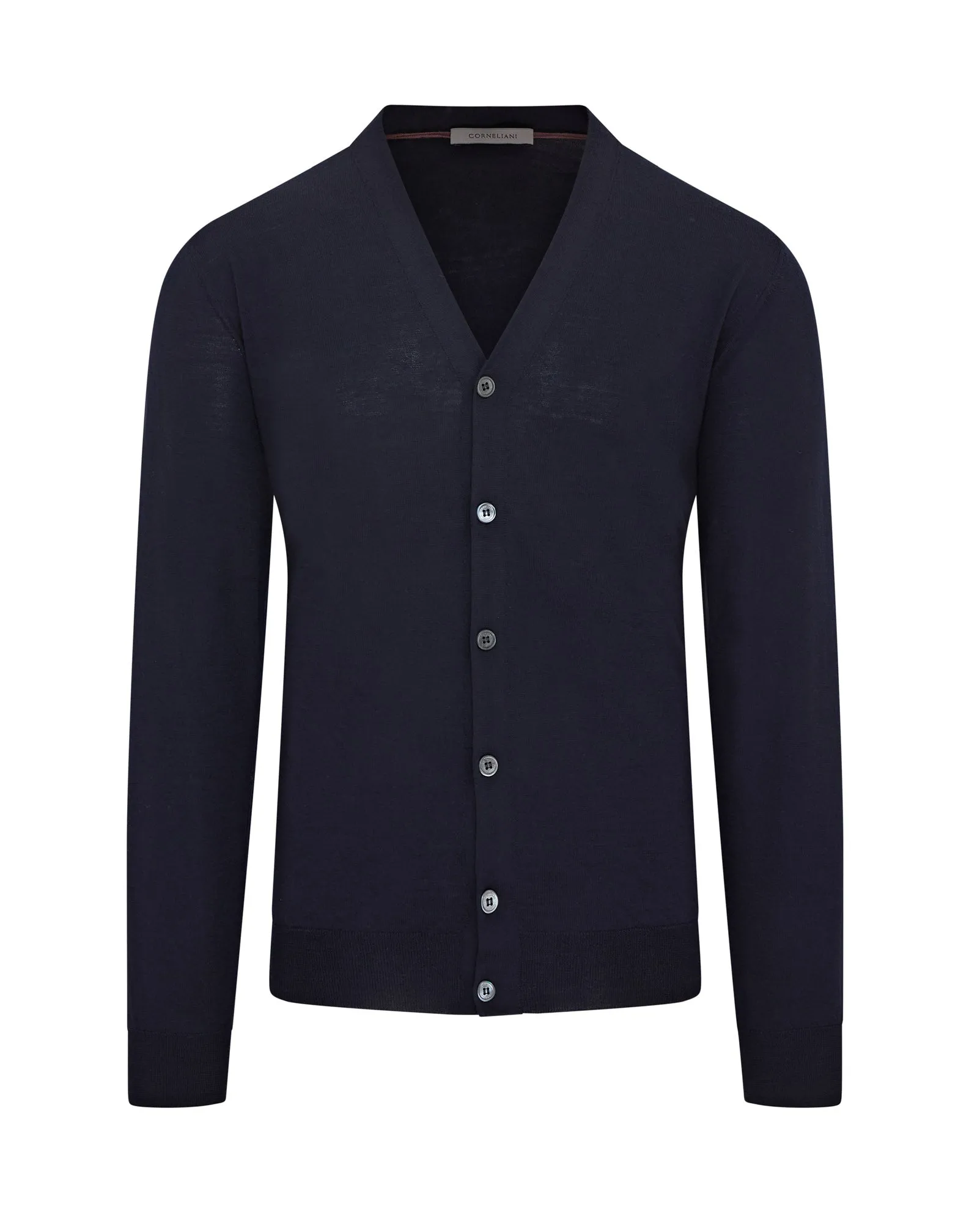 Corneliani Extra Fine Merino Cardigan (Navy)