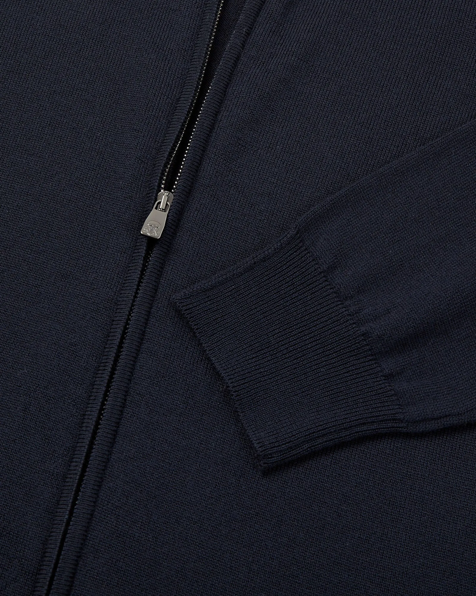 Corneliani Virgin Wool Full Zip Knitted Cardigan (Navy)