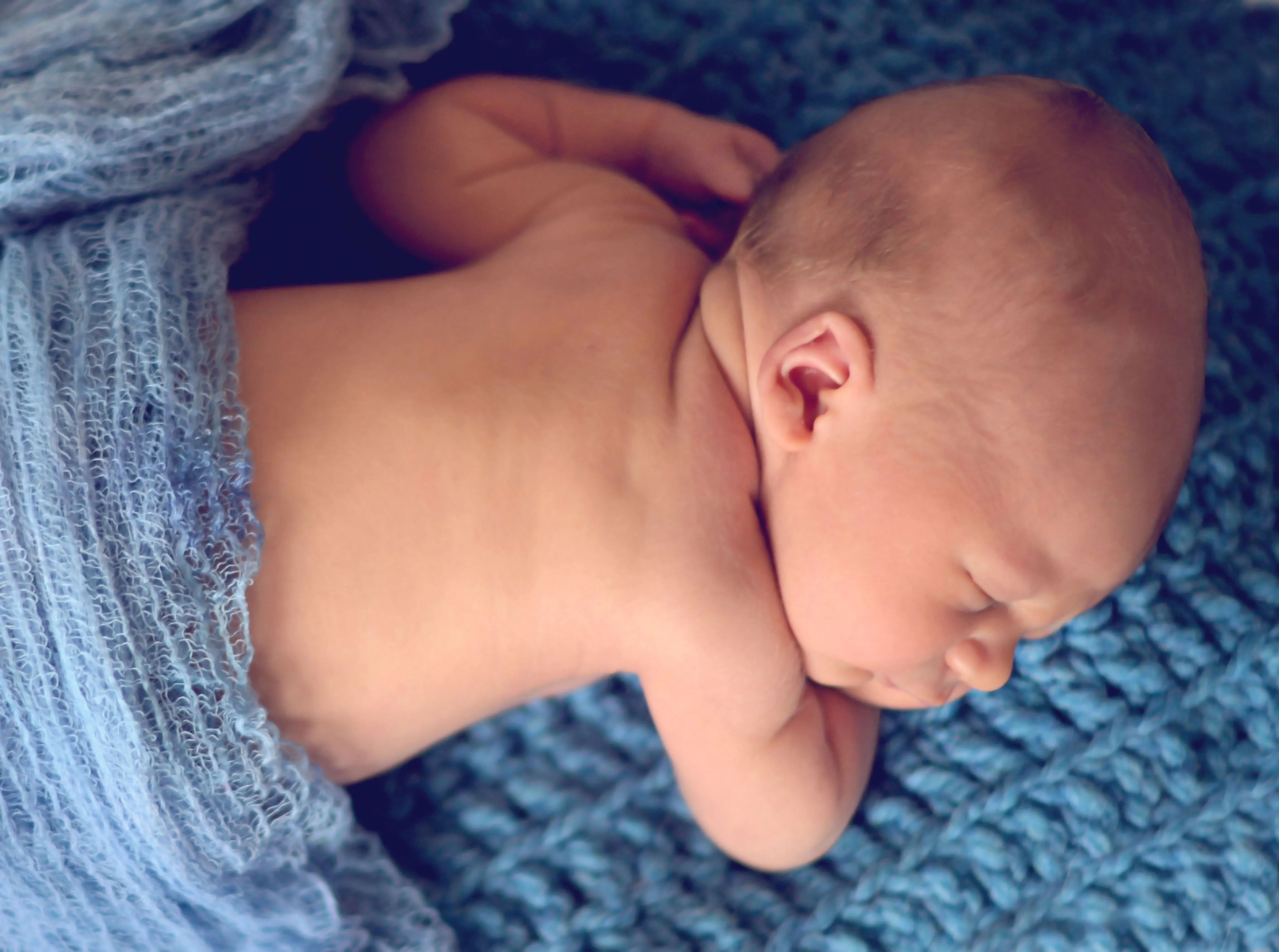 Cornflower blue newborn baby layering bump blanket