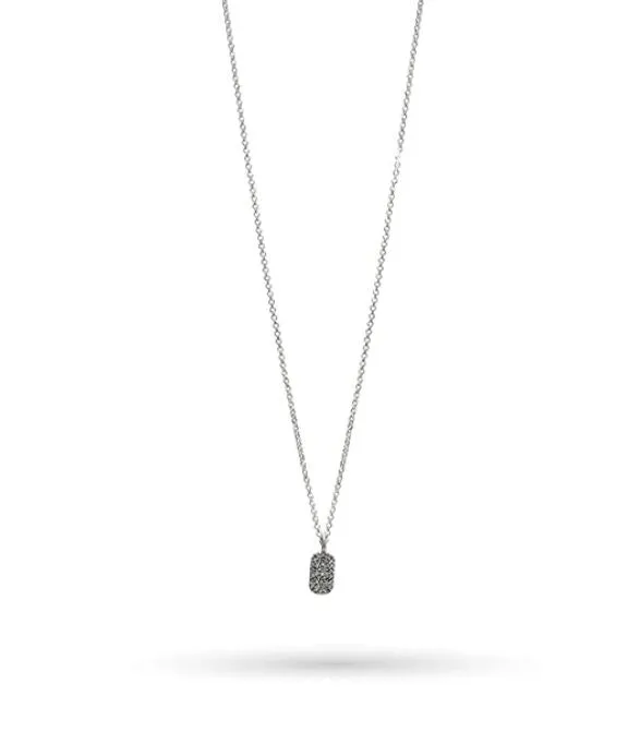 Cosmos Tag Necklace Silver 16in