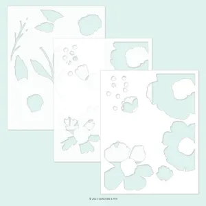 Cottage Garden Stencil Pack (3pc, 4.75 x 6.0)
