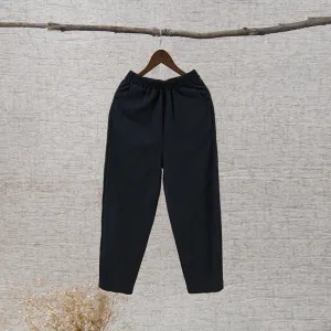 Cotton Blend Wide Leg Pants Women Summer Thin Carrot All-Matching Casual Loose Plus Size High Waist Straight Jeans Pants