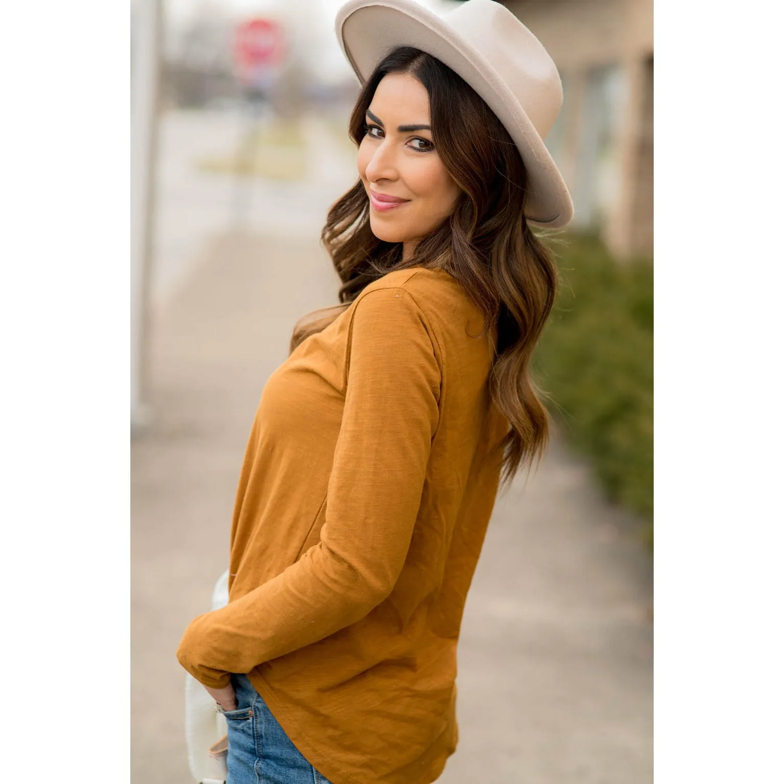 Cotton Slub Long Sleeve Tee
