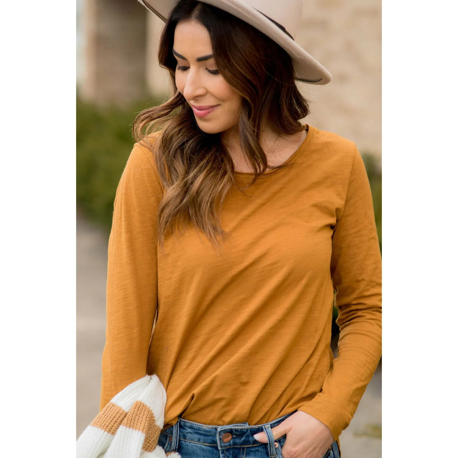 Cotton Slub Long Sleeve Tee
