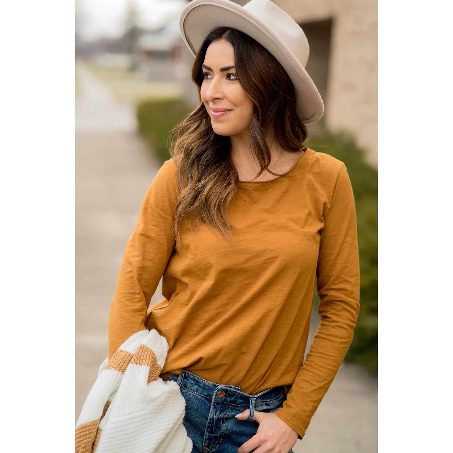 Cotton Slub Long Sleeve Tee