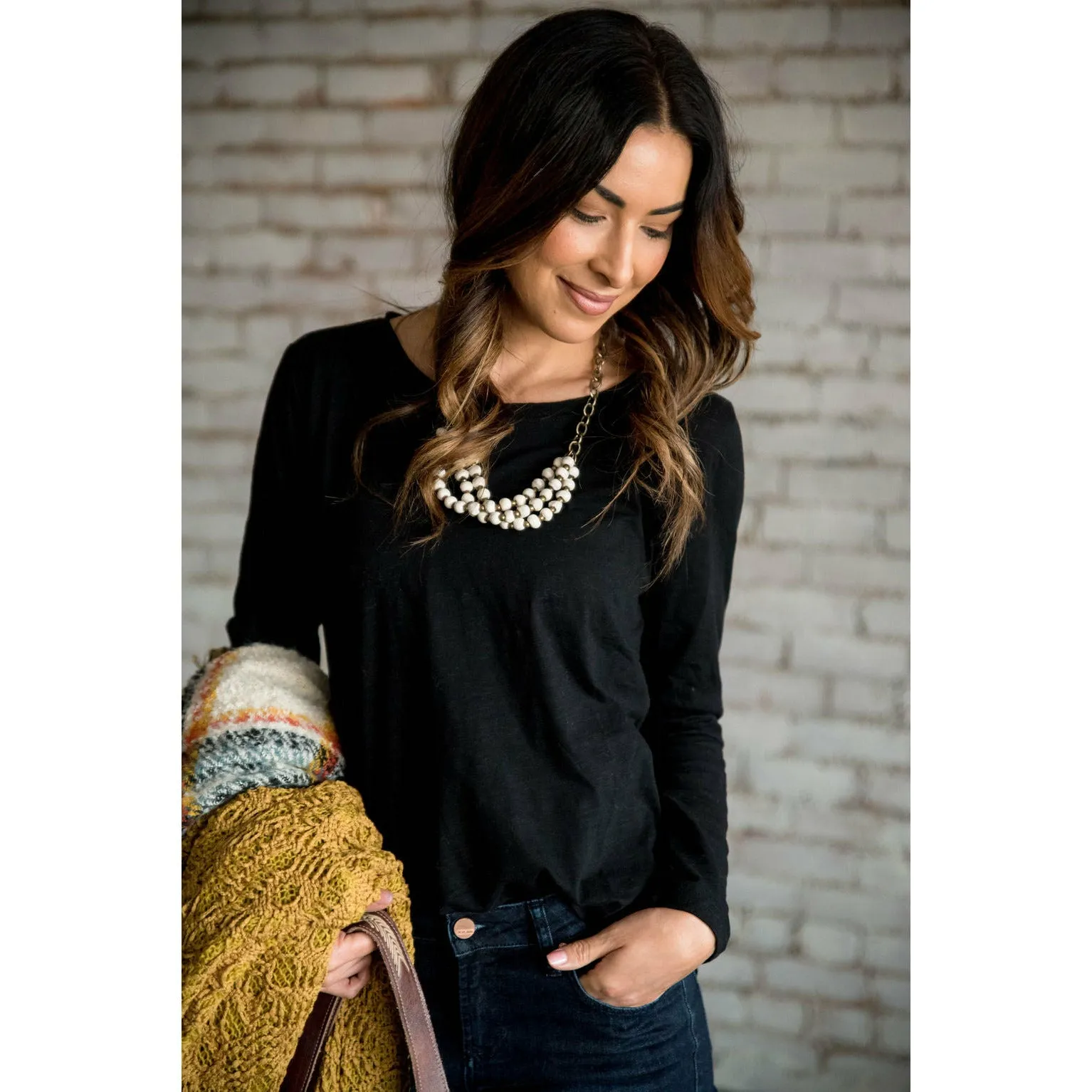 Cotton Slub Long Sleeve Tee