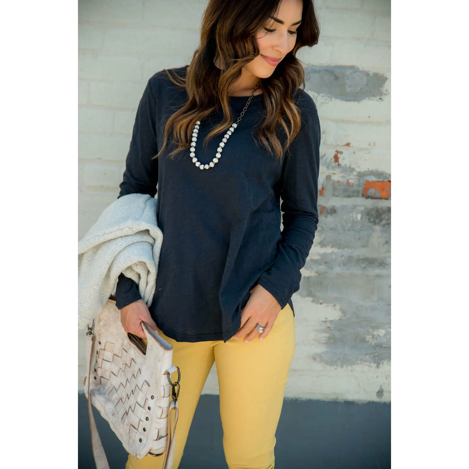 Cotton Slub Long Sleeve Tee