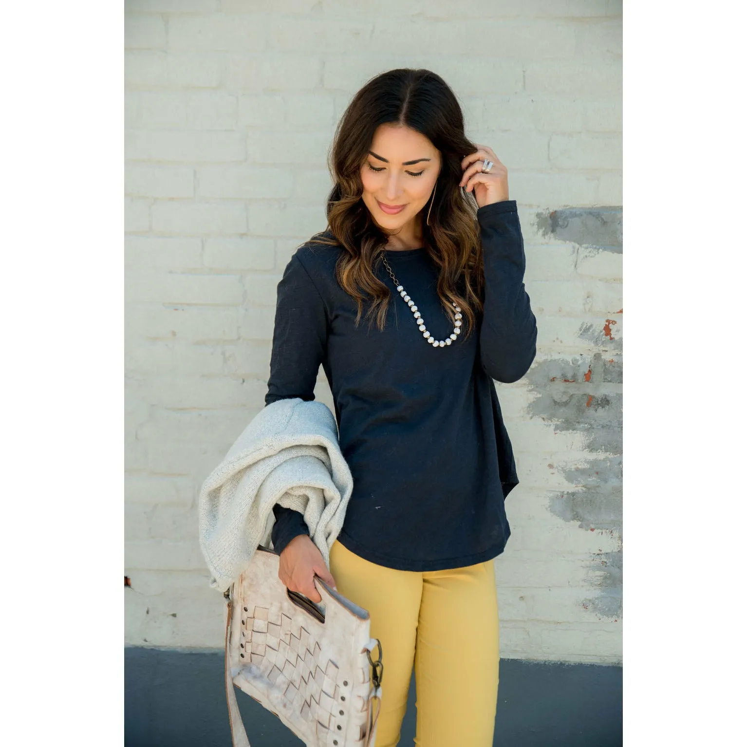 Cotton Slub Long Sleeve Tee