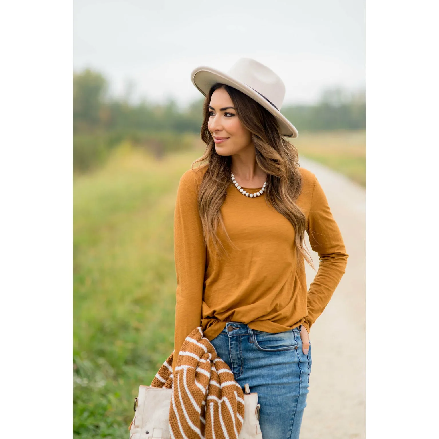 Cotton Slub Long Sleeve Tee