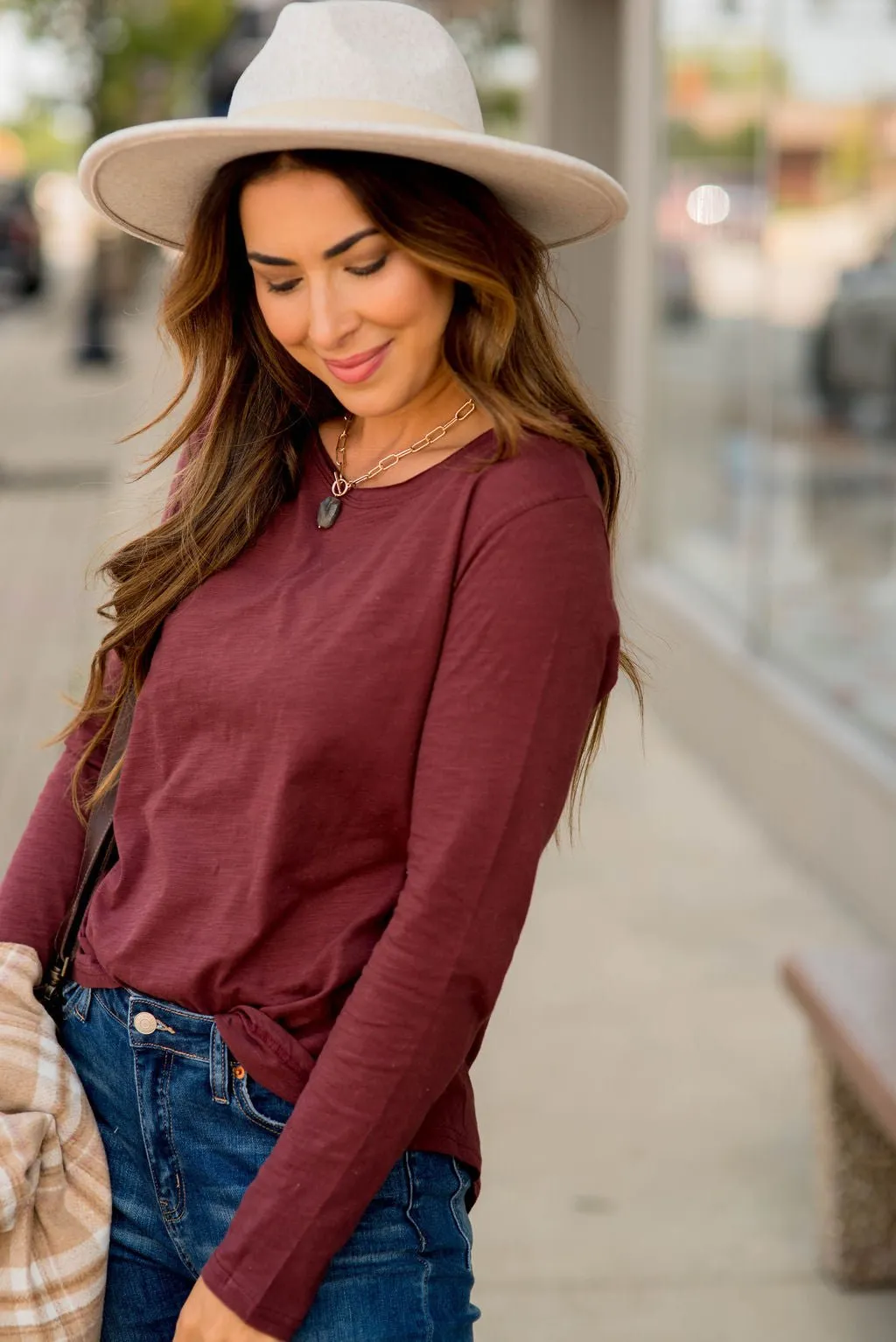 Cotton Slub Long Sleeve Tee