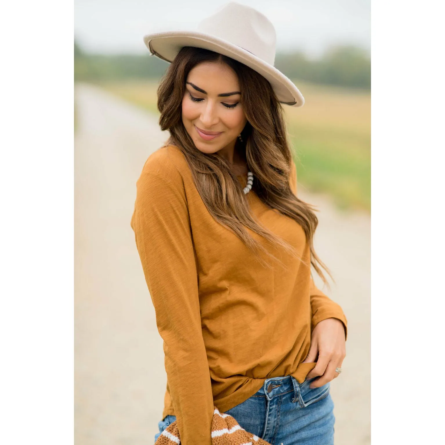 Cotton Slub Long Sleeve Tee