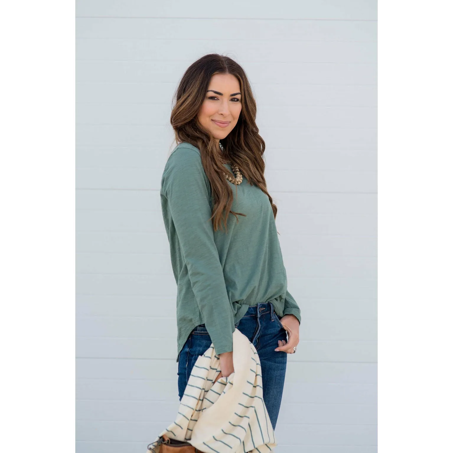 Cotton Slub Long Sleeve Tee