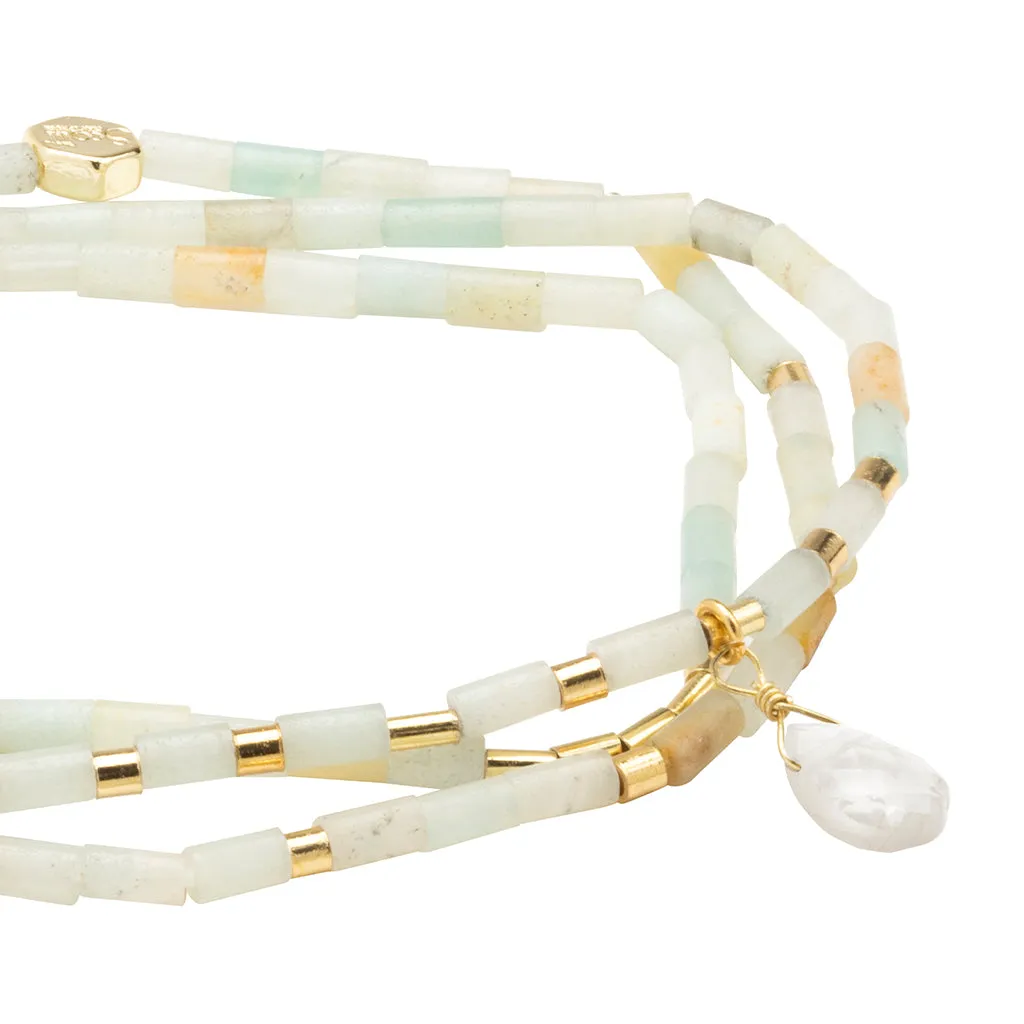 Courage Amazonite Gold Teardrop Wrap