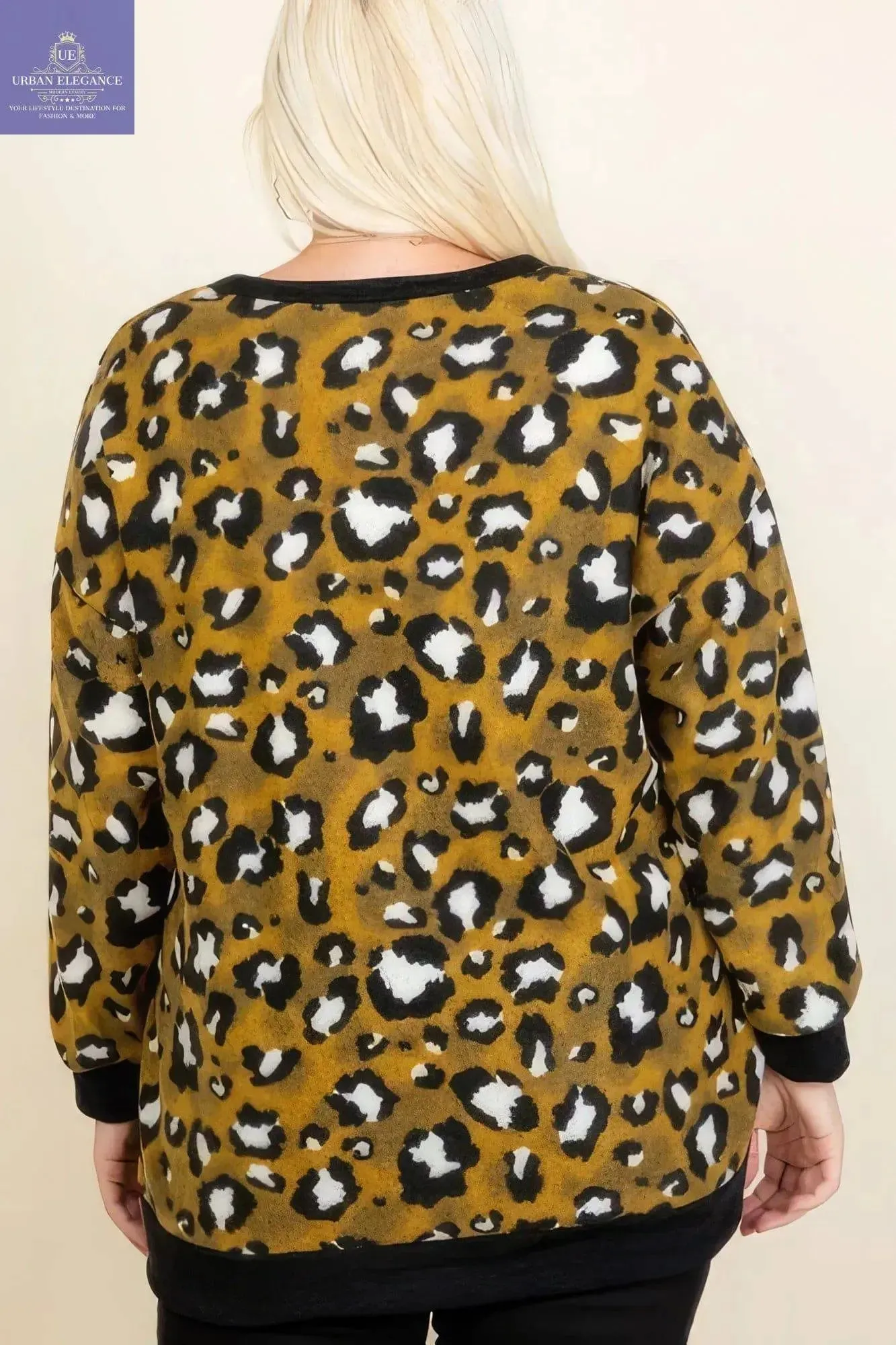 Cozy Animal Print Button-Up Cardigan in Plus Size