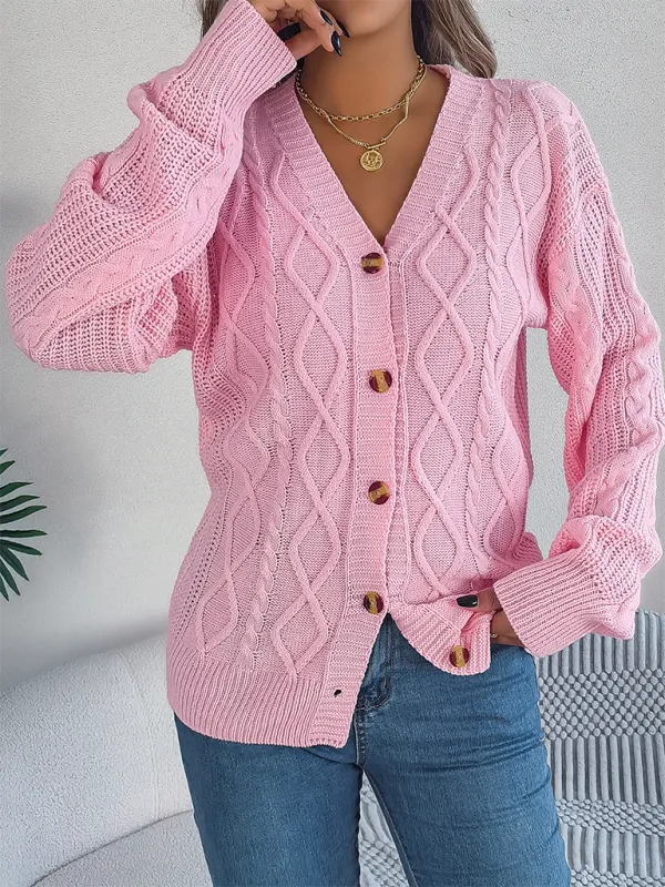 Cozy Cable Knit Cardigan Autumn Layering