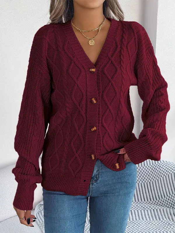 Cozy Cable Knit Cardigan Autumn Layering