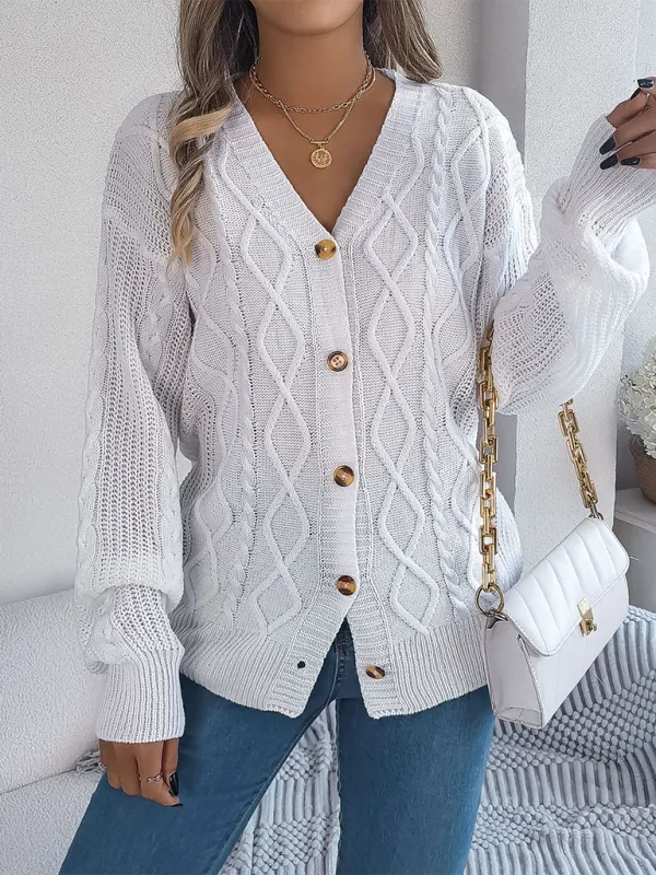 Cozy Cable Knit Cardigan Autumn Layering