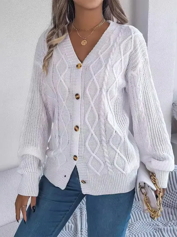 Cozy Cable Knit Cardigan Autumn Layering