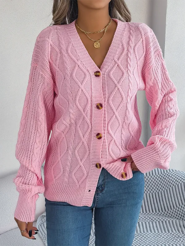 Cozy Cable Knit Cardigan Autumn Layering