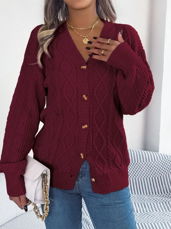 Cozy Cable Knit Cardigan Autumn Layering