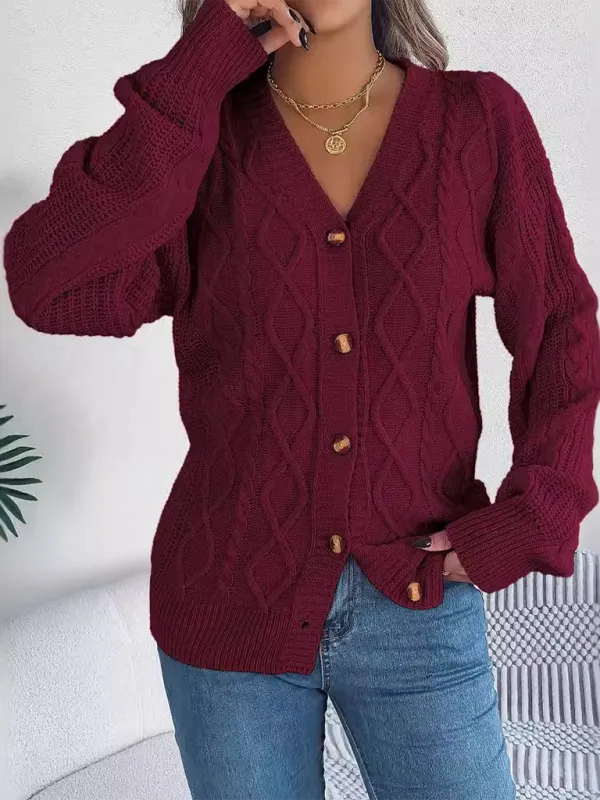 Cozy Cable Knit Cardigan Autumn Layering