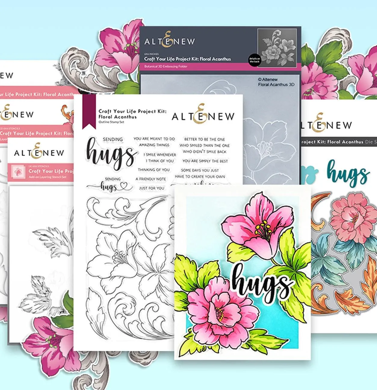 Craft Your Life Project Kit: Floral Acanthus & Add-on Layering Stencil Bundle