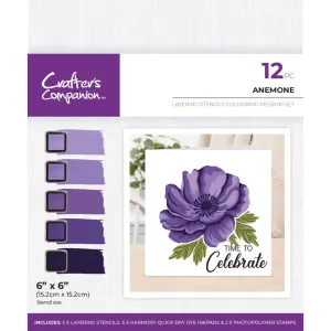 Crafter's Companion Layering Stencils Colouring Medium Set Anemone