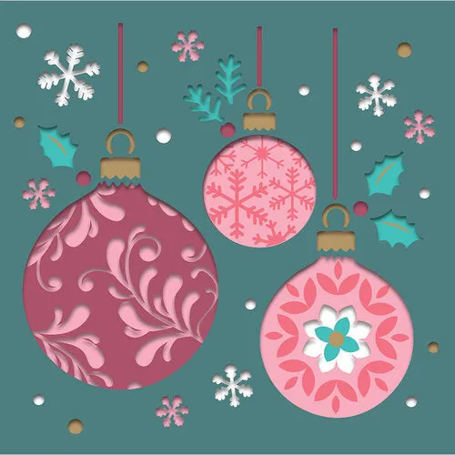 Crafter's Companion Pre-Cut Layering Pad 5.5"X5.5" Christmas