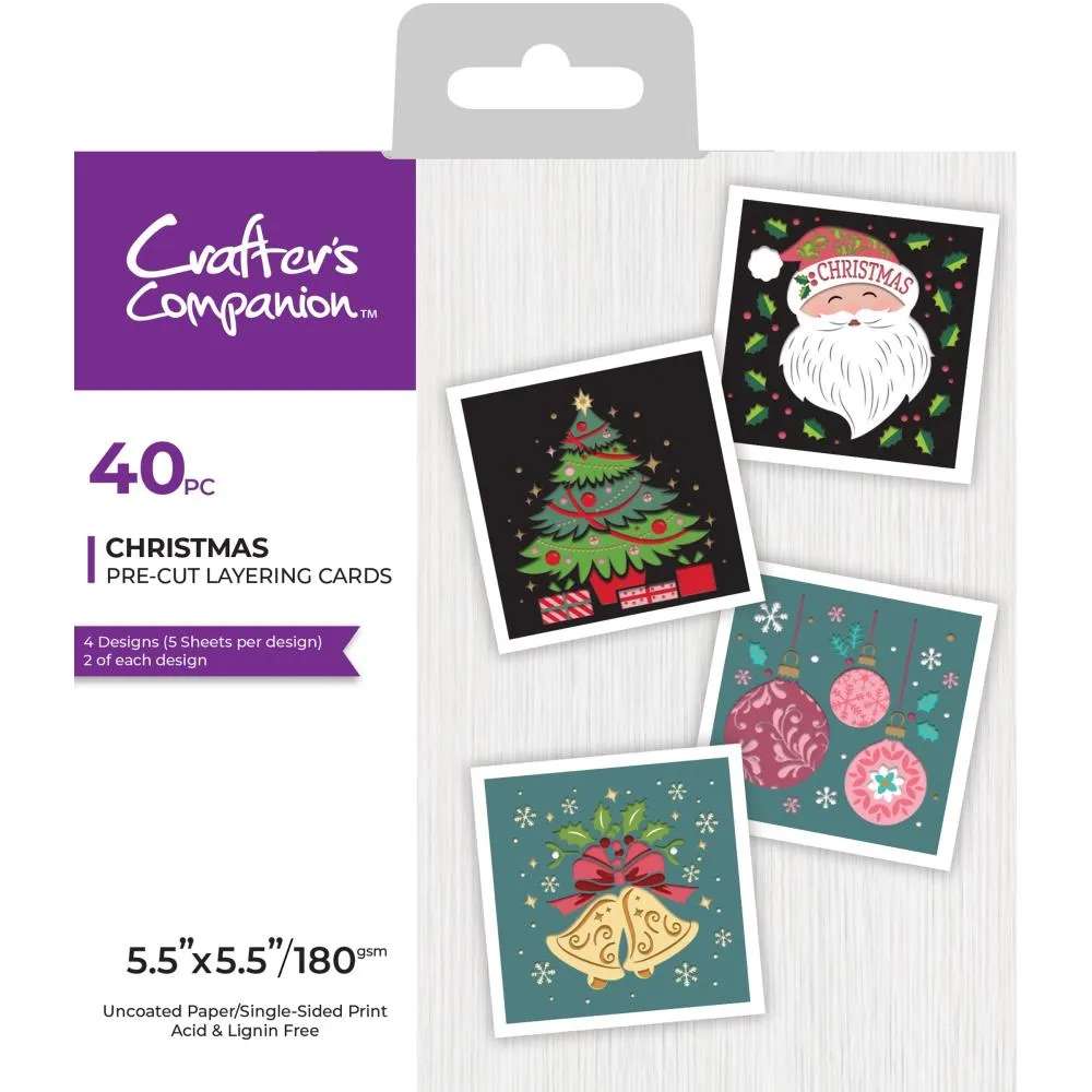 Crafter's Companion Pre-Cut Layering Pad 5.5"X5.5" Christmas