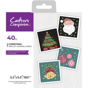 Crafter's Companion Pre-Cut Layering Pad 5.5"X5.5" Christmas