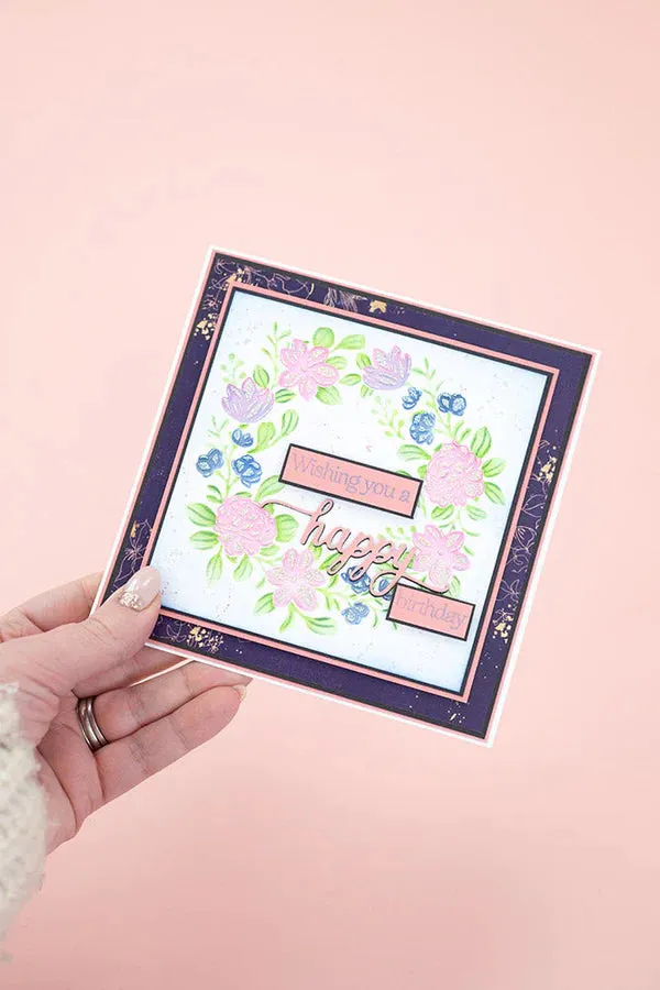 Crafter's Companion Sara Signature Floral Elegance Layering Stencil 5"X5" Floral Wreath